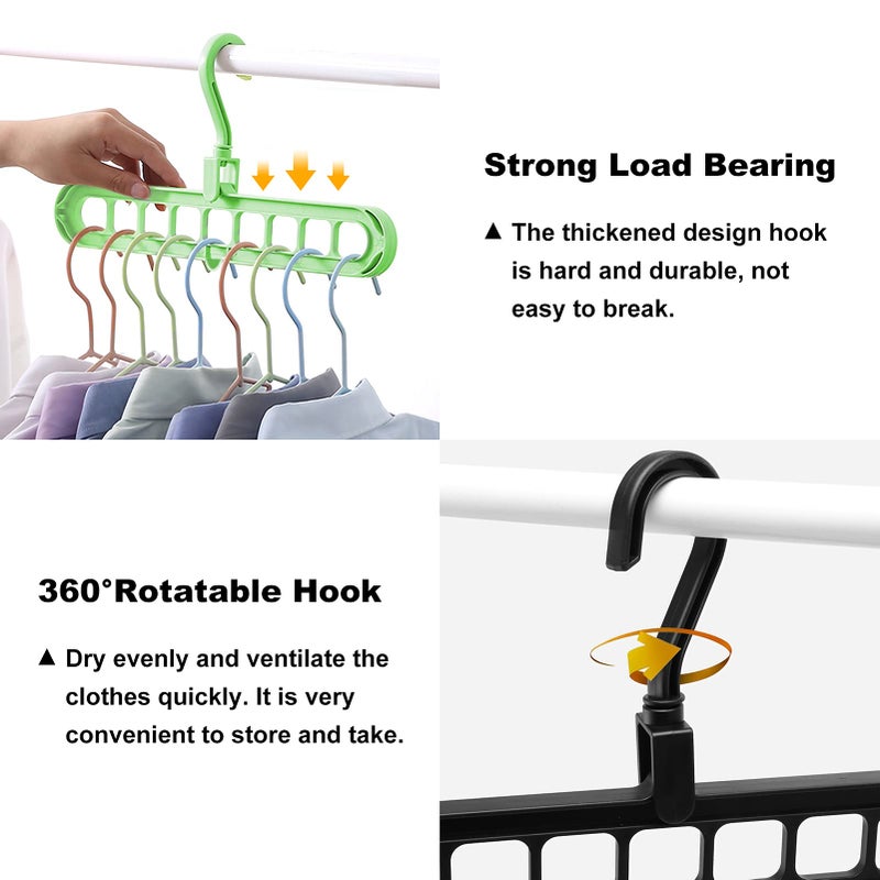 HEYHOUSE Closet Organizers and Storage,College Dorm Room Essentials, Multifunctional Organizer Magic Space Saving Hangers with 9 Holes Storage Organization for Wardrobe Closet Heavy Clothes - Image 4